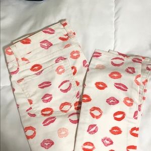 C wonder lip print skinny jeans